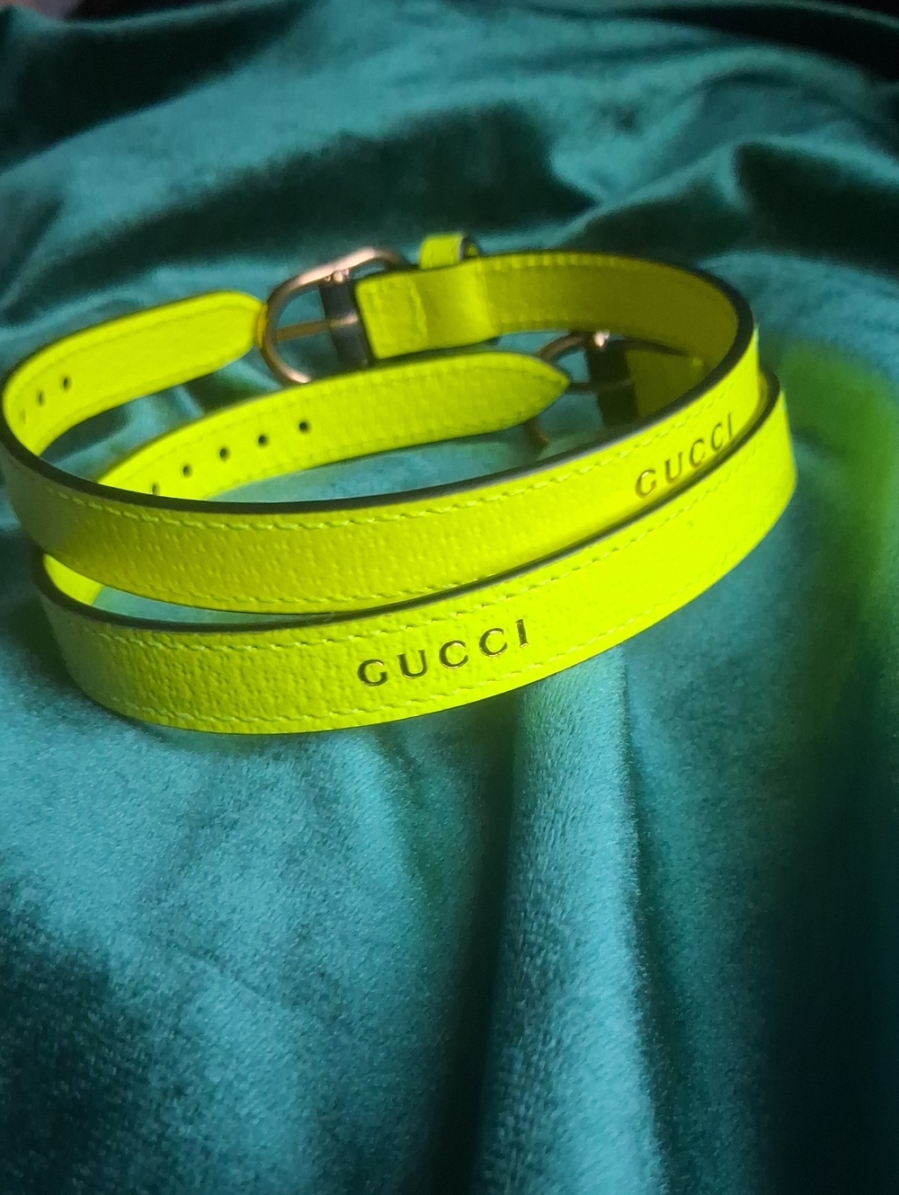 Gucci Diana Medium Leather Handle Shaper Bands • Lime Green • Brand New (Pair)